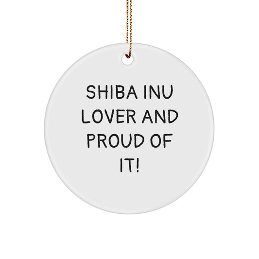 Shiba Inu Dog Lovers Gifts from Friends and Family - Funny Christmas Circle Ornament - Image 1