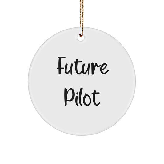 Funny Pilot Gifts from Friends for Future Pilots - Circle Ornament for Christmas - Image 1