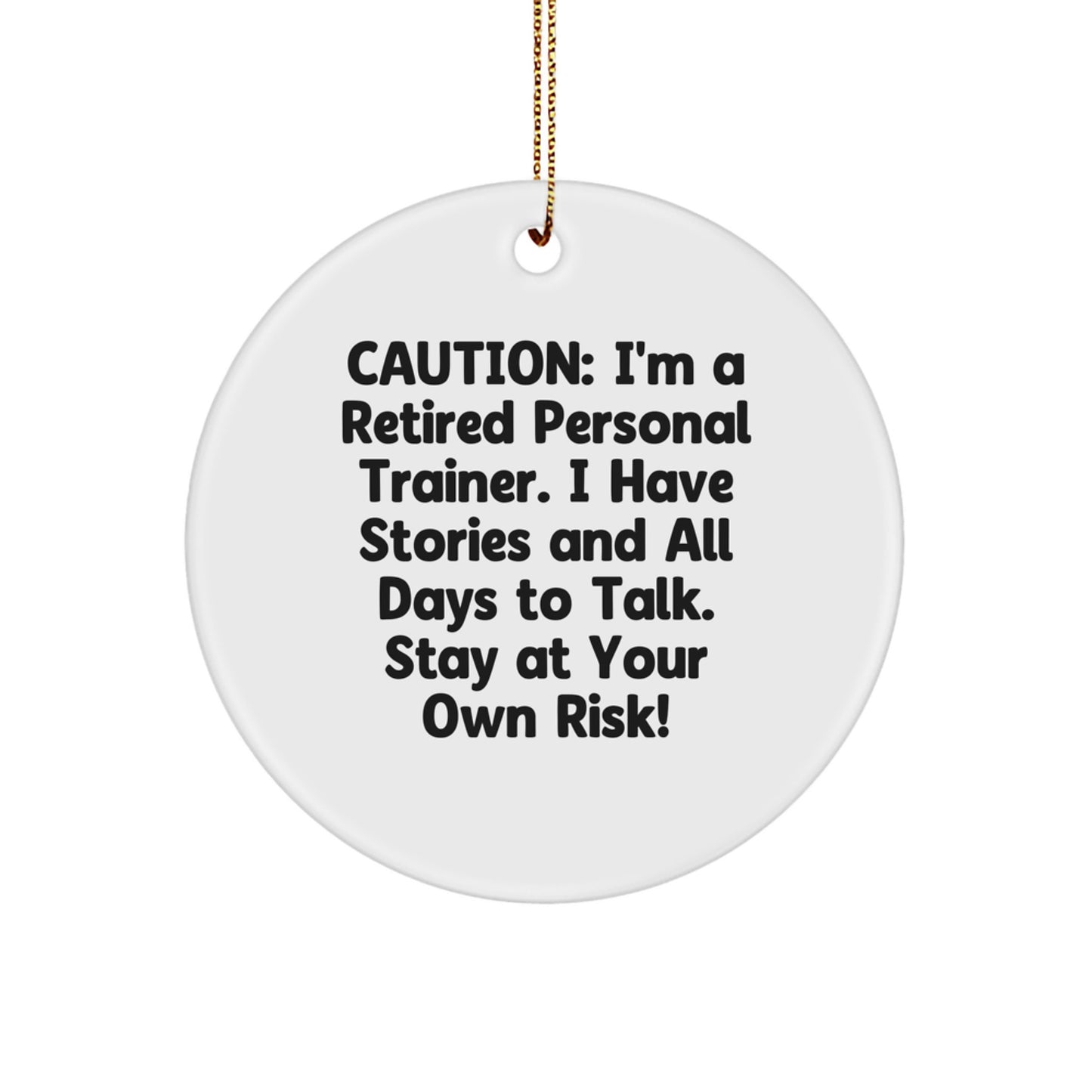 Personal Trainer Gifts from Friends, Funny Circle Ornament with Quote, Christmas Unique Gifts for Men - Image 1