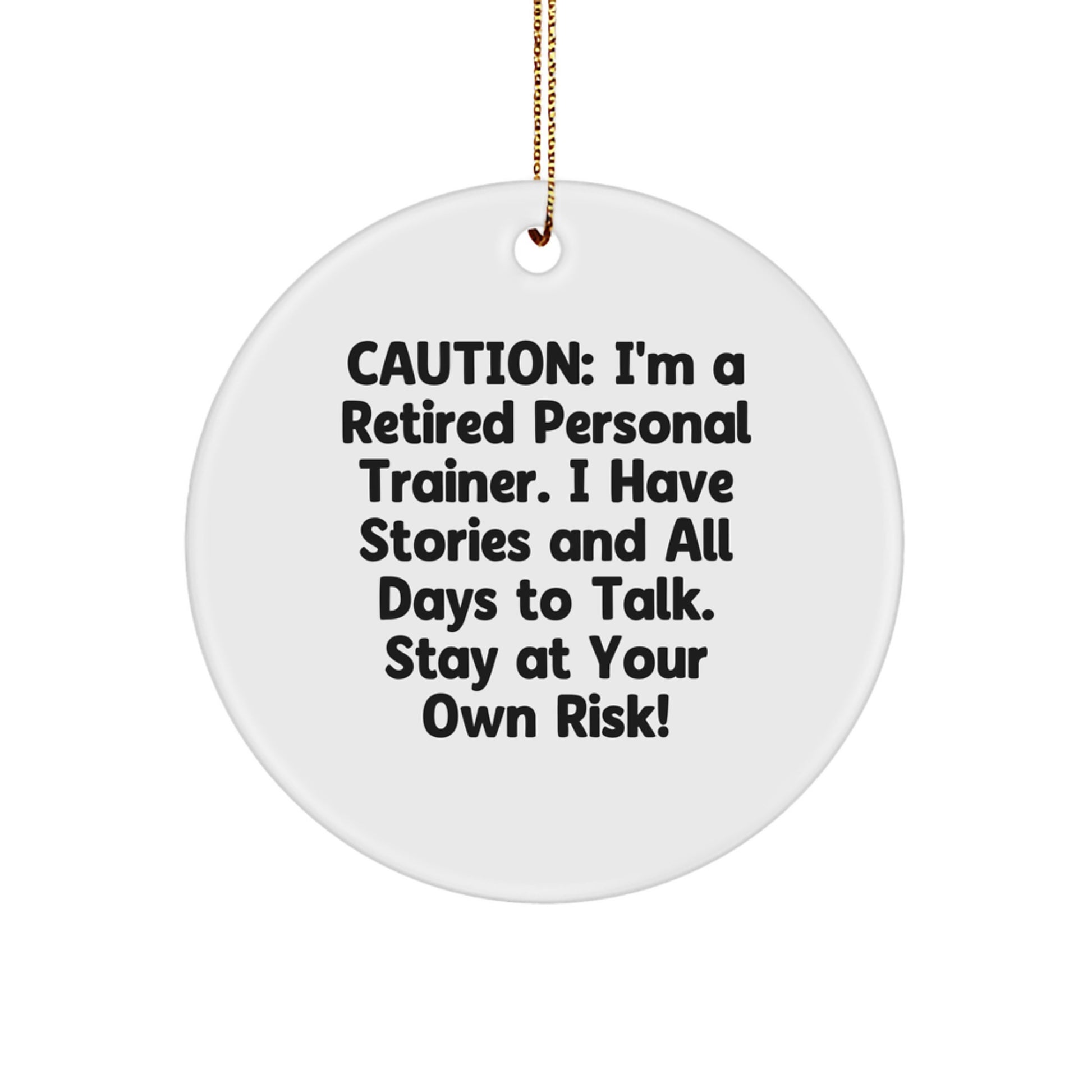 Personal Trainer Gifts from Friends, Funny Circle Ornament with Quote, Christmas Unique Gifts for Men - Image 1
