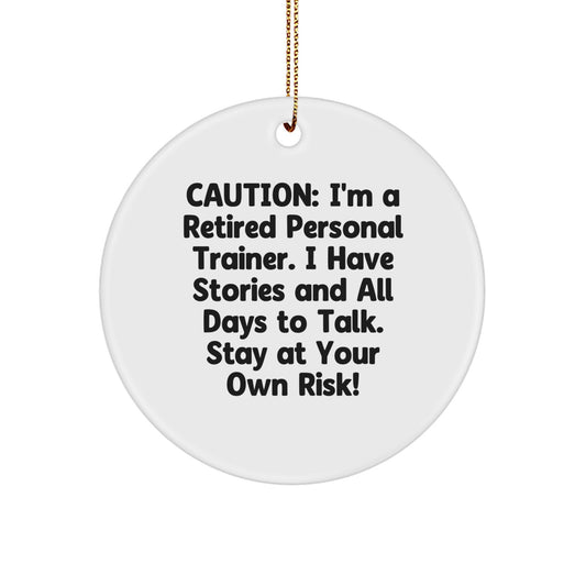 Personal Trainer Gifts from Friends, Funny Circle Ornament with Quote, Christmas Unique Gifts for Men - Image 1