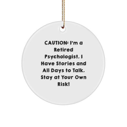Psychologist Gifts, Funny Circle Ornament with Quote, Gifts from Friends for Christmas, Durable MDF Circle Ornament with High-Gloss Finish, Perfect for Home Decor - Image 1