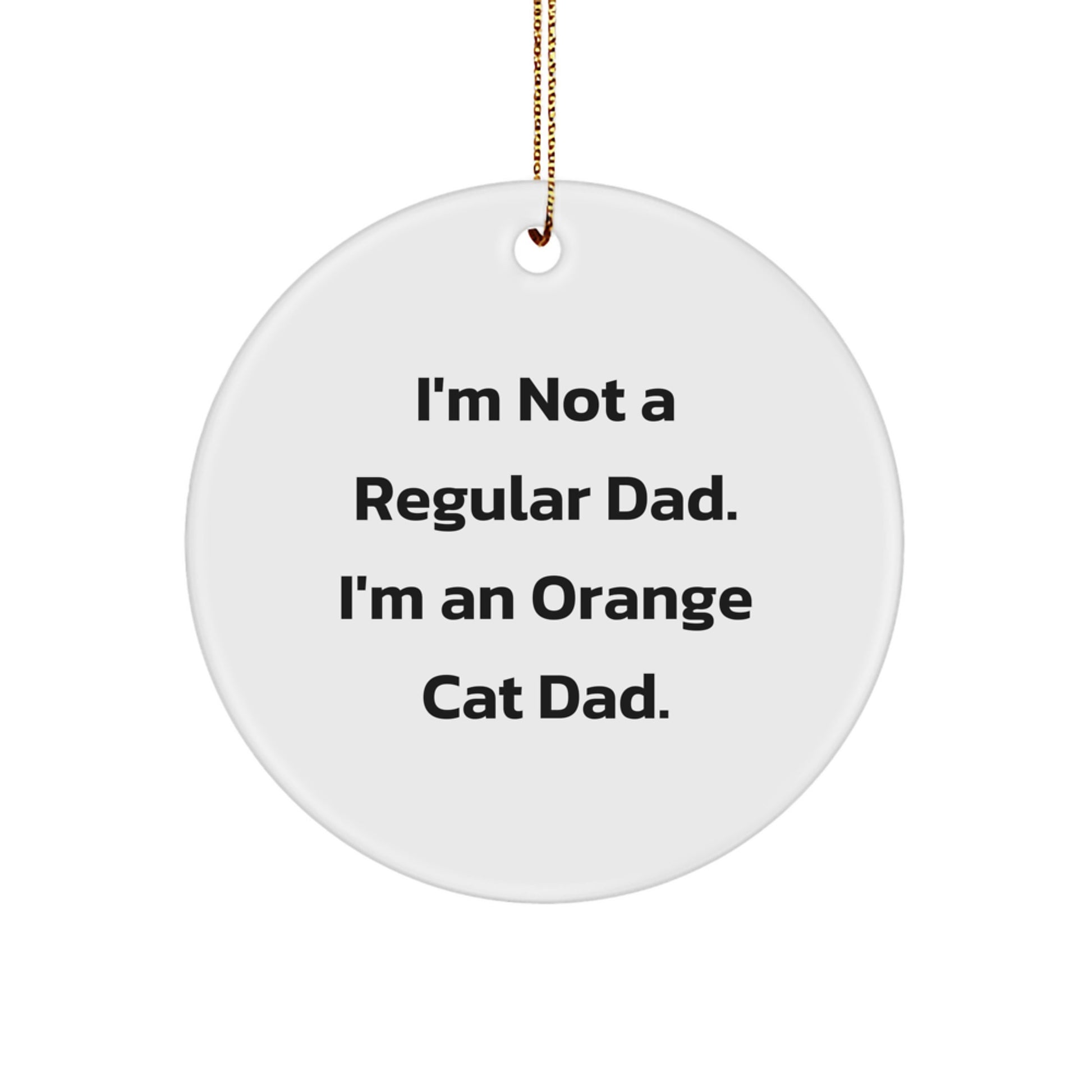 Orange Cat Dad's Funny Circle Ornament Gifts from Family, Friends for Orange Cat Lovers - Image 1