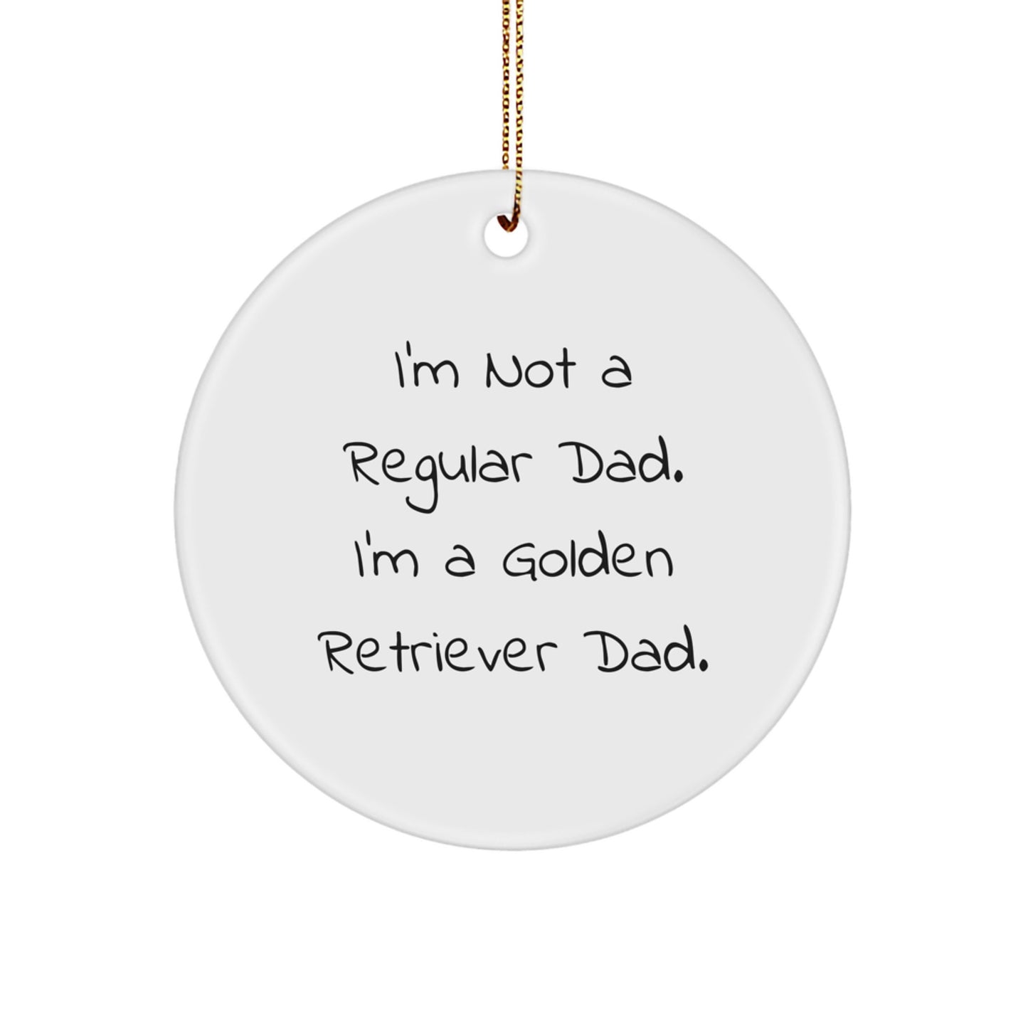 Golden Retriever Dad Circle Ornament, Funny Gifts from Men for Golden Retriever Dog, Christmas Unique Gifts for Family - Image 1