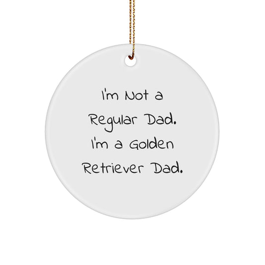 Golden Retriever Dad Circle Ornament, Funny Gifts from Men for Golden Retriever Dog, Christmas Unique Gifts for Family - Image 1
