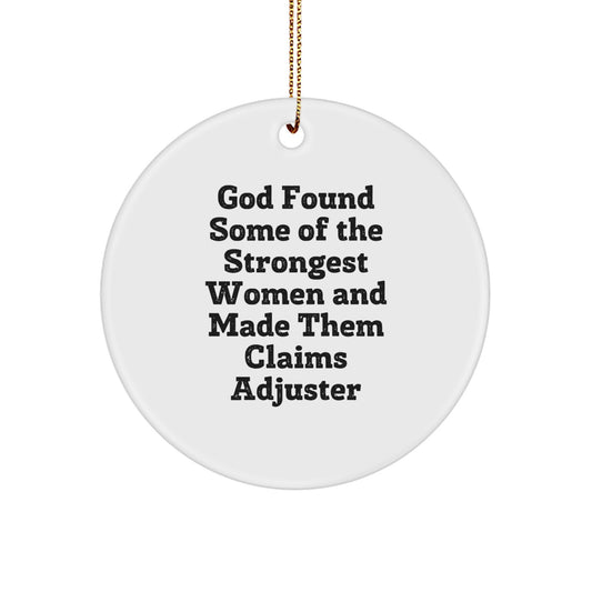 Funny Claims Adjuster Gifts from Friends, Unique Circle Ornaments for Christmas - Image 1