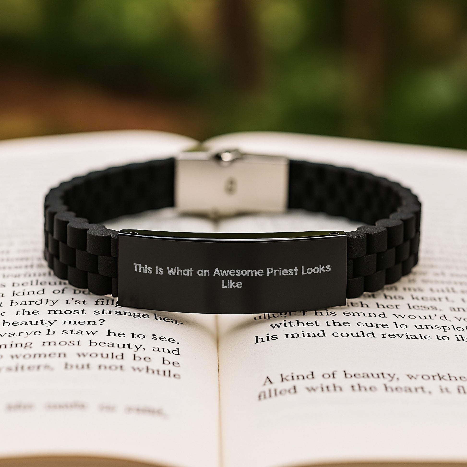 Funny Priest Gifts: Inspirational Glide lock Clasp Bracelet for Birthday, Gifts from Friends to Awesome Priests, This Is What An Awesome Priest Looks Like - Image 2