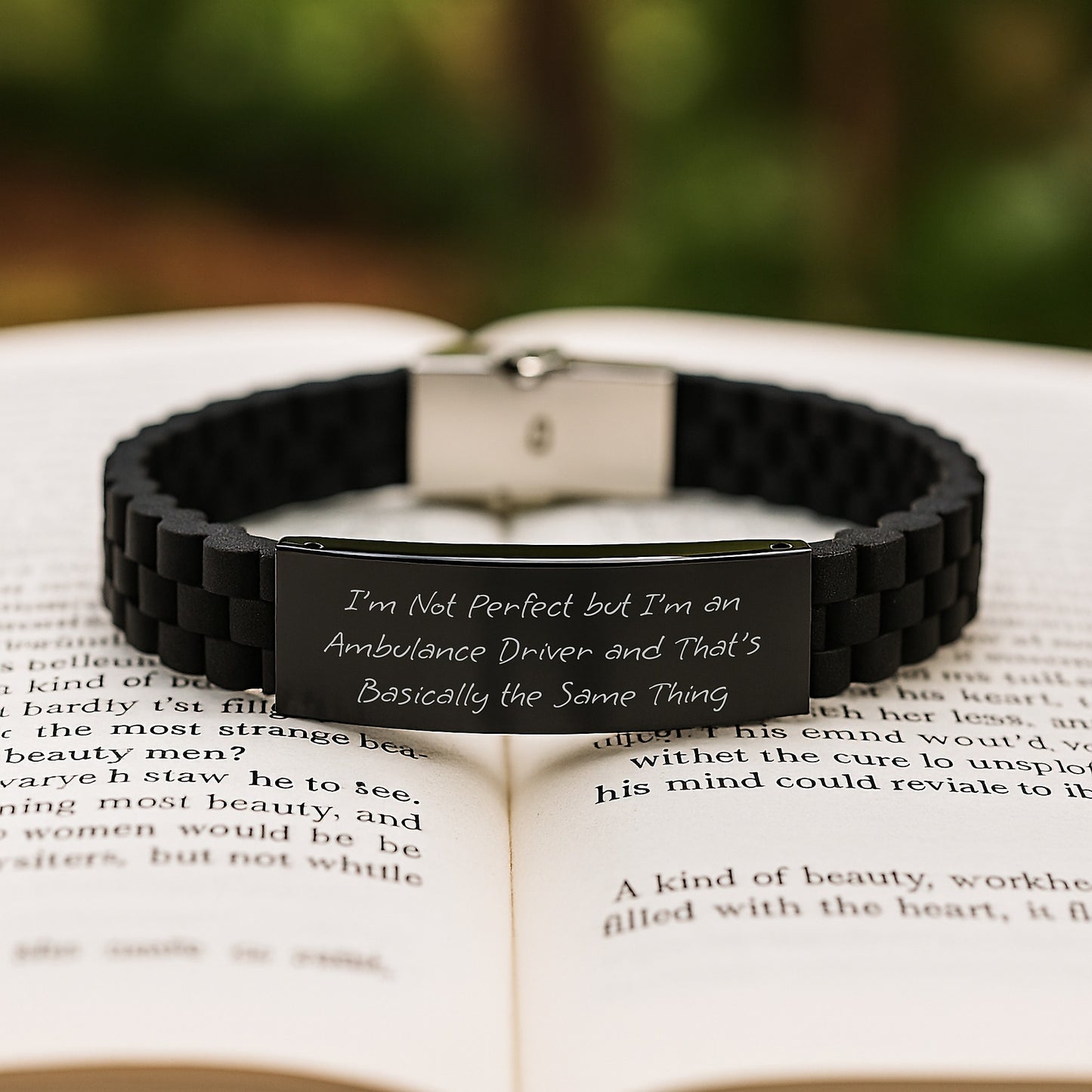 Ambulance Driver Gifts Funny Quote Glide lock Clasp Bracelet for Men from Friends - Perfect Graduation Unique Gifts for Ambulance Driver - Image 2