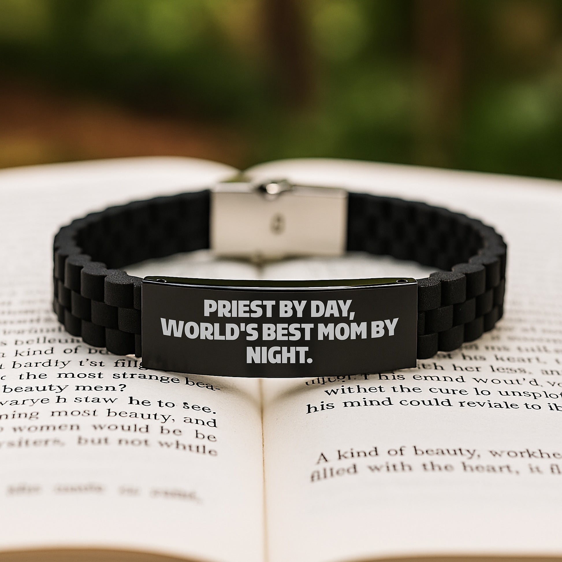 Priest Gifts by Day, Funny Glide lock Clasp Birthday Unique Gifts from Men to Priest, 'Priest By Day, World's Best Mom By Night.' Quote - Image 2