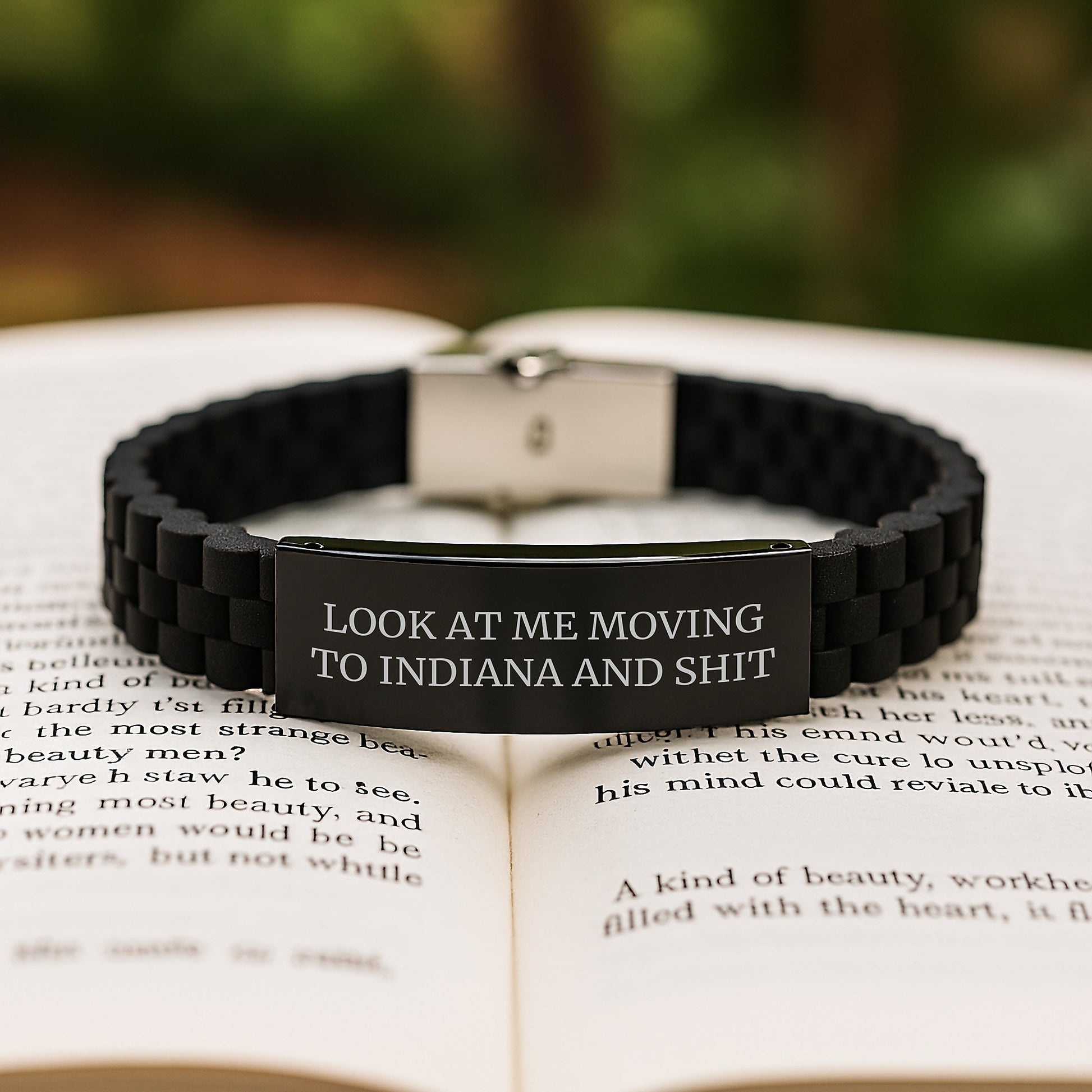Funny Indiana Quotes Glide lock Clasp Birthday Unique Gift for Men from Friends and Family, Indiana Moving Memorable Jewelry - Image 2