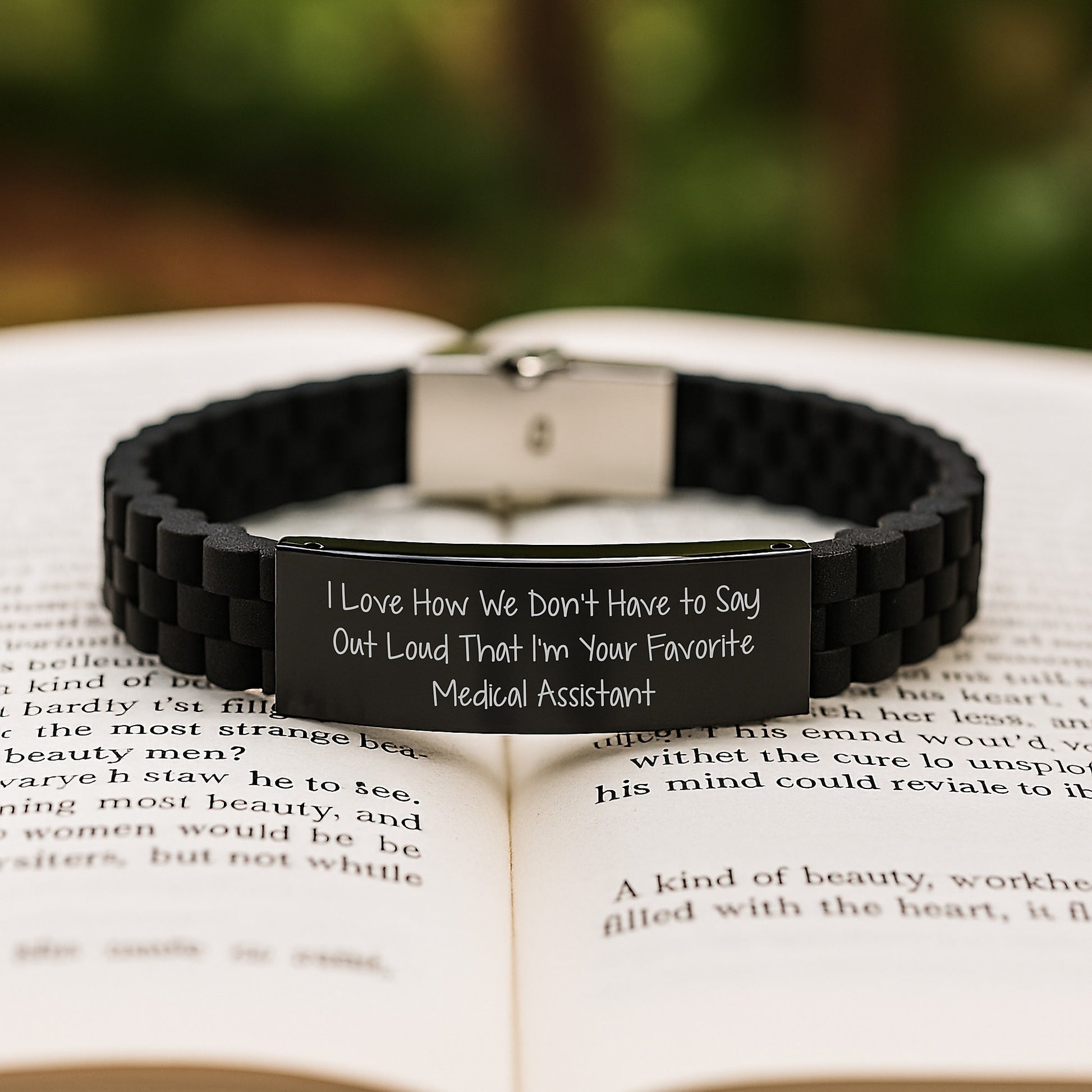 Funny Medical Assistant Gifts from Friends - 'I Love How We Don't Have To Say Out Loud That I'm Your Favorite Medical Assistant' Glide lock Clasp Birthday Unique Gift for Medical Assistant - Image 2
