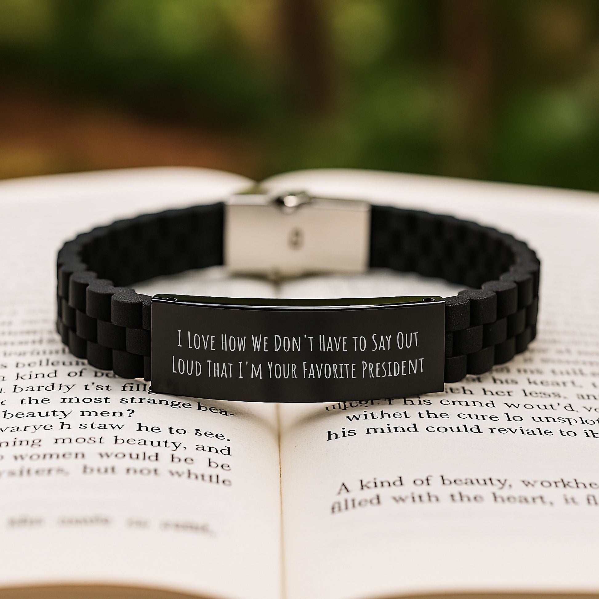 Funny President Quote Gift, Gifts from Friends to President, President Quote Glide lock Clasp Bracelet, Adjustable Graduation Unique Gifts for Him or Her - Image 2