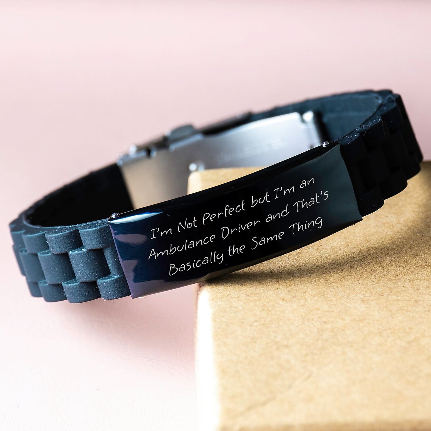 Ambulance Driver Gifts Funny Quote Glide lock Clasp Bracelet for Men from Friends - Perfect Graduation Unique Gifts for Ambulance Driver - Image 3