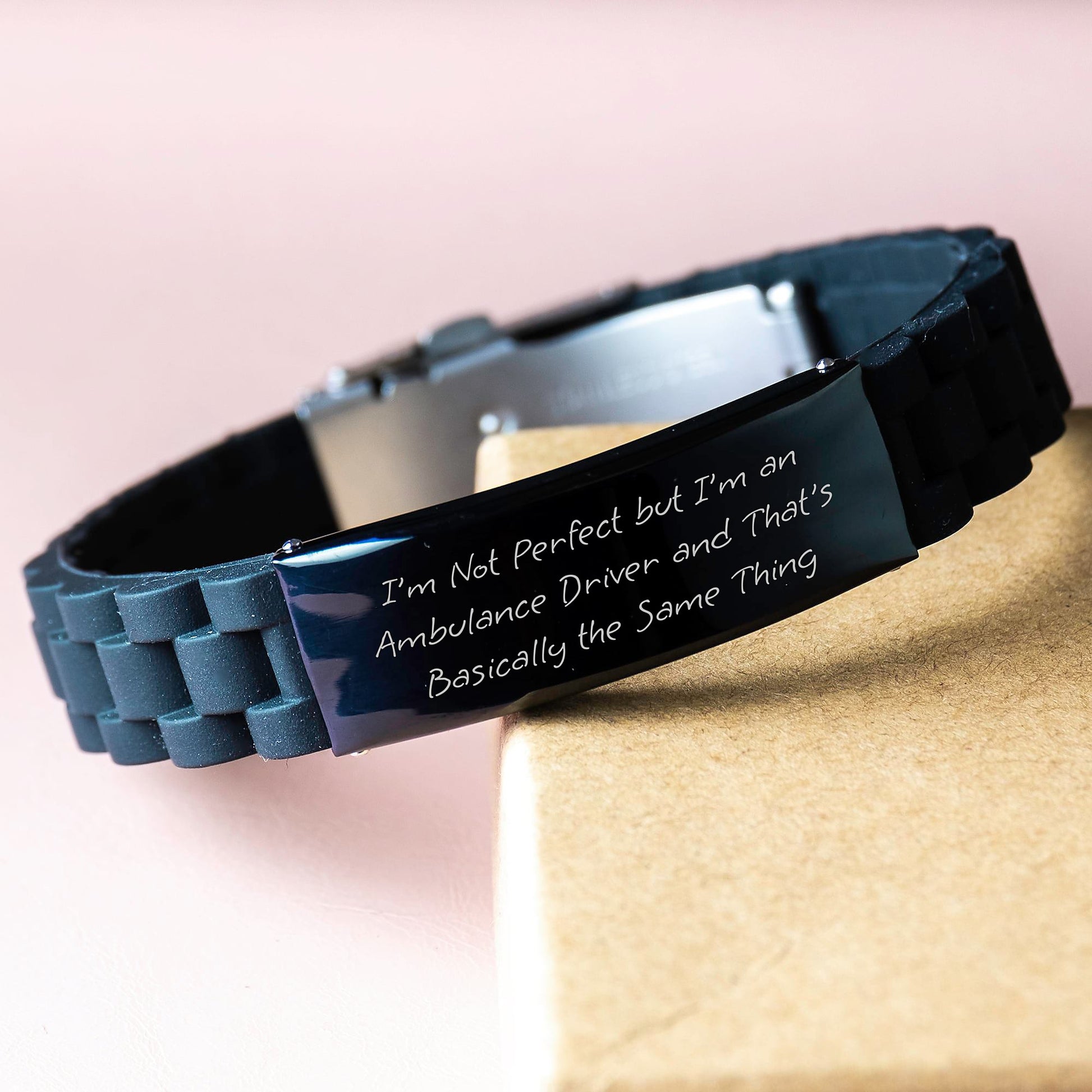 Ambulance Driver Gifts Funny Quote Glide lock Clasp Bracelet for Men from Friends - Perfect Graduation Unique Gifts for Ambulance Driver - Image 3