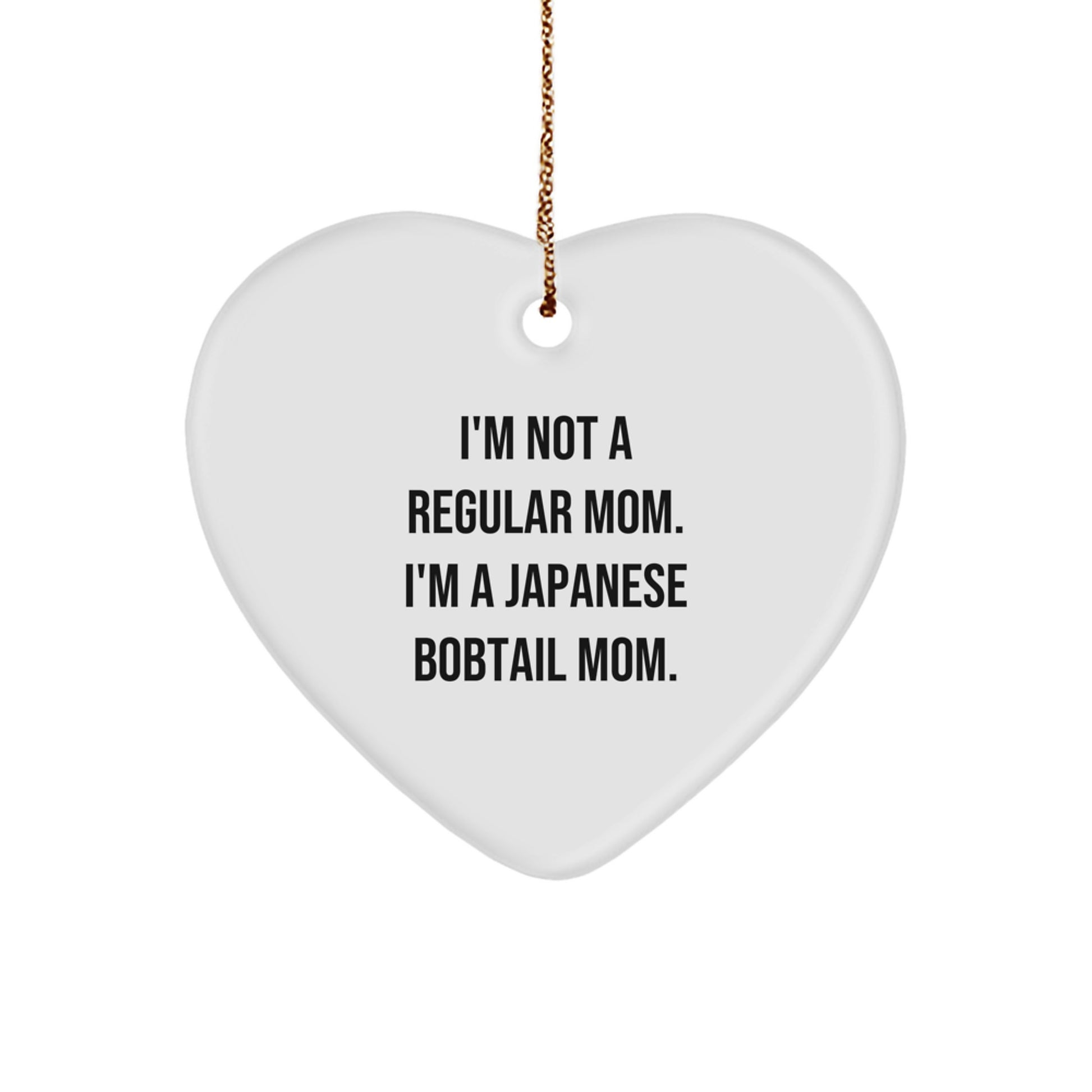 Japanese Bobtail Cat Mom Adorable Heart Ornament, Gifts from Mom for Japanese Bobtail Cat Lovers, Funny Christmas Unique Gifts for Friends Family - Image 1