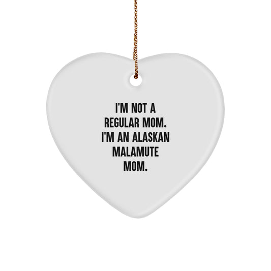 Funny Alaskan Malamute Mom Gifts for Christmas - Heart Ornament for Men, Women, Family from Mom to Alaskan Malamute Dog - Image 1