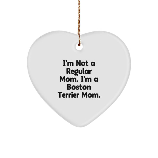 Boston Terrier Mom Heart Ornament Gifts from Men to Friends, Family, and Coworkers for Christmas - Image 1