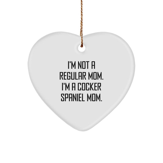 Funny Cocker Spaniel Mom Heart Ornament Gifts from Family to Cocker Spaniel Dog - Image 1