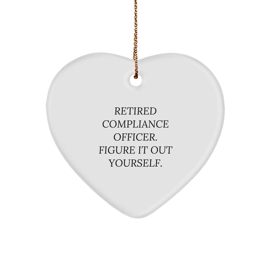 Compliance Officer Gifts, Funny Quote, Heart Ornament, Christmas, Gifts from Compliance Officer, Gifts for Compliance Officer, Unique Christmas Unique Gifts - Image 1