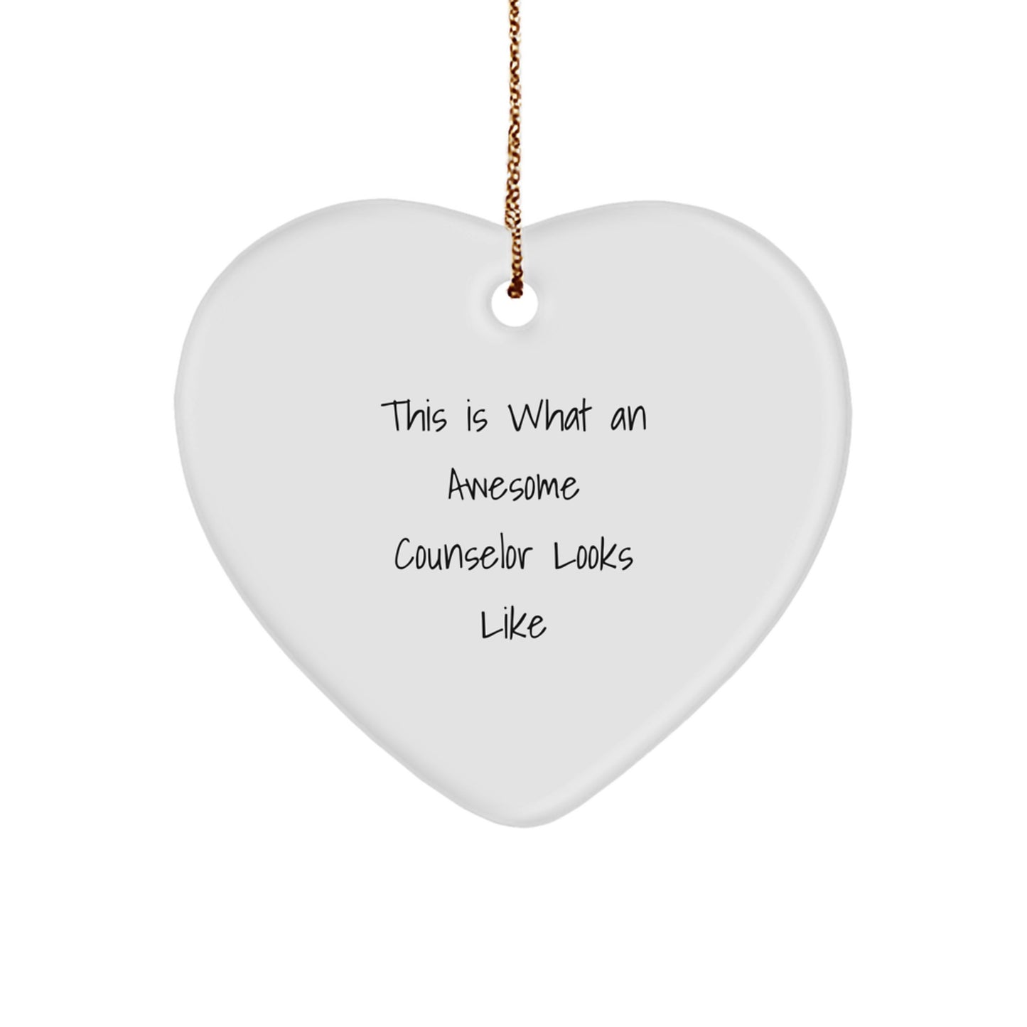 Funny Counselor Gifts from Friends This Is What An Awesome Counselor Looks Like Heart Ornament for Christmas - Image 1