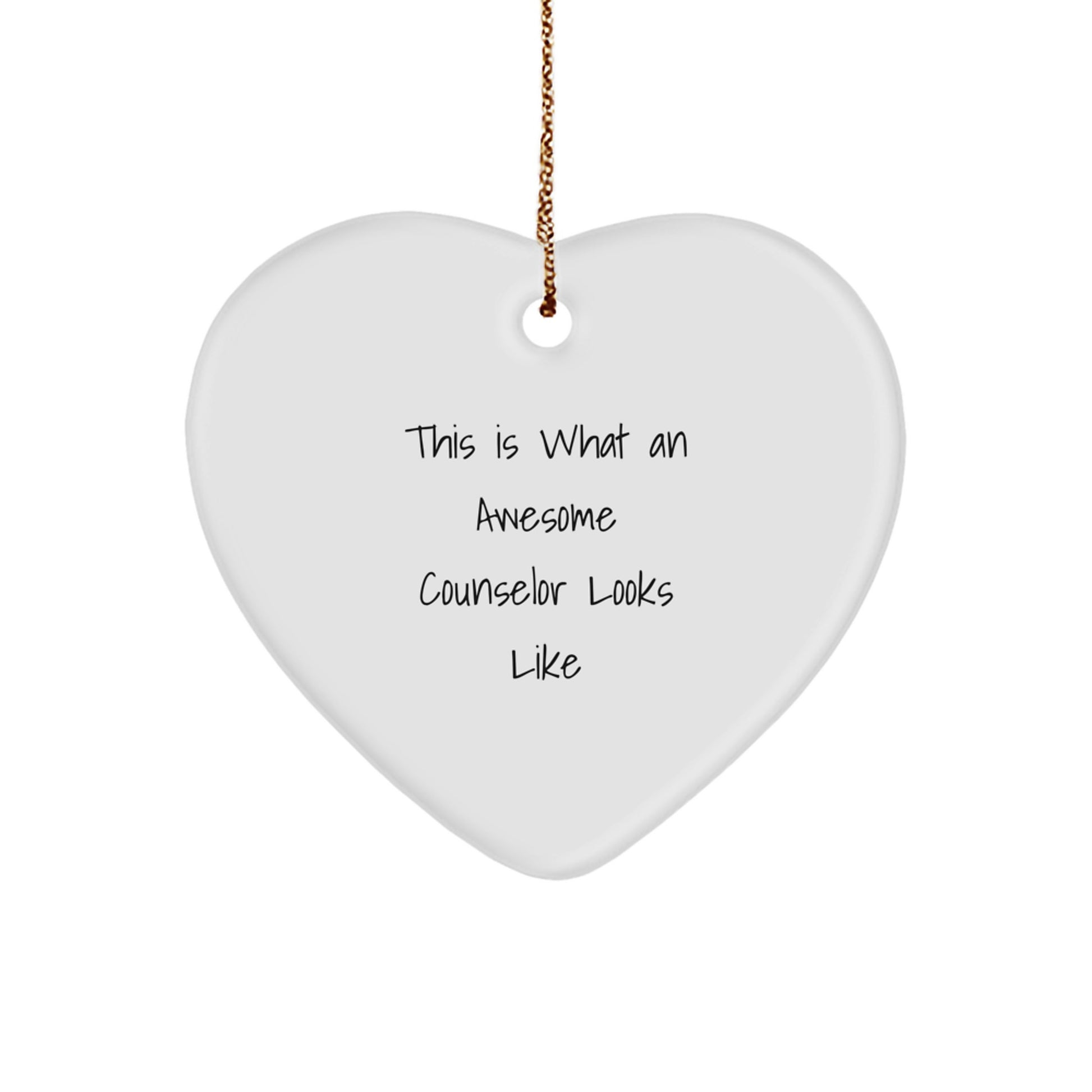 Funny Counselor Gifts from Friends This Is What An Awesome Counselor Looks Like Heart Ornament for Christmas - Image 1