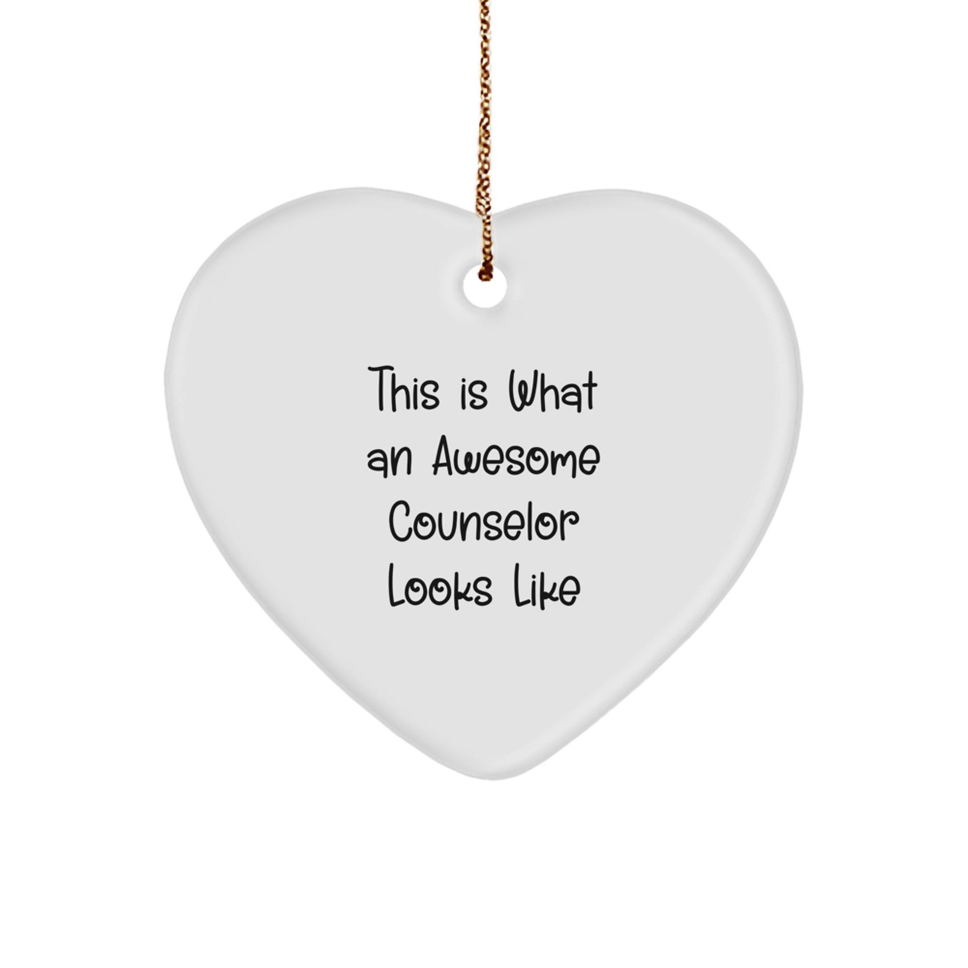 Counselor Gifts from Friends, Heart Ornament with Quote Funny, This Is What An Awesome Counselor Looks Like, Christmas Unique Gifts for Counselors - Image 1