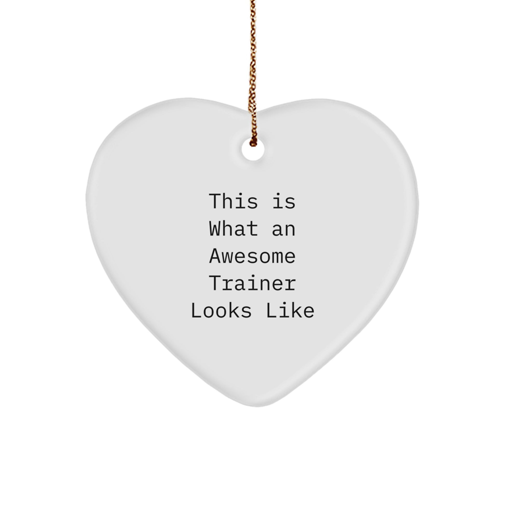 Funny Trainer Gifts from Friends for Awesome Trainers - Heart Ornament This Is What An Awesome Trainer Looks Like, Christmas Unique Inspirational - Image 1