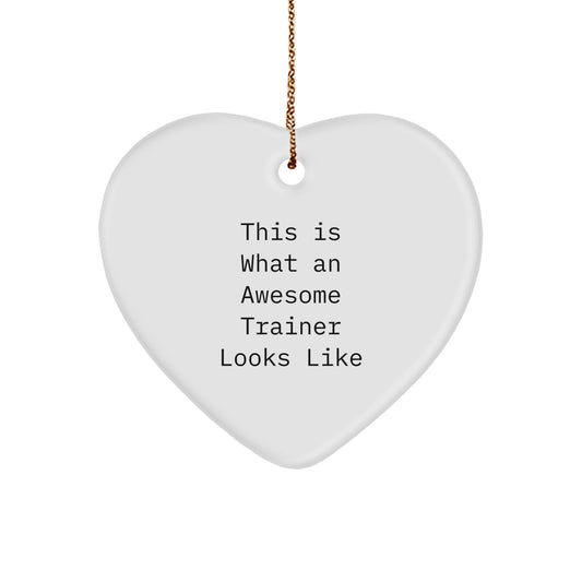 Funny Trainer Gifts from Friends for Awesome Trainers - Heart Ornament This Is What An Awesome Trainer Looks Like, Christmas Unique Inspirational - Image 1