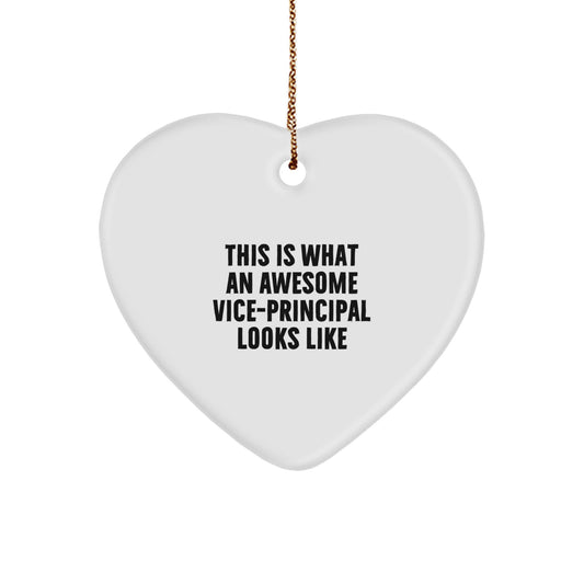 Funny Vice-principal Gifts from Women, This Is What An Awesome Vice-principal Looks Like Heart Ornament, White, 2.75\ - Image 1