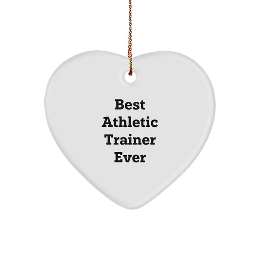 Funny Athletic Trainer Gifts from Friends - Best Ever Heart Ornament for Christmas - Image 1