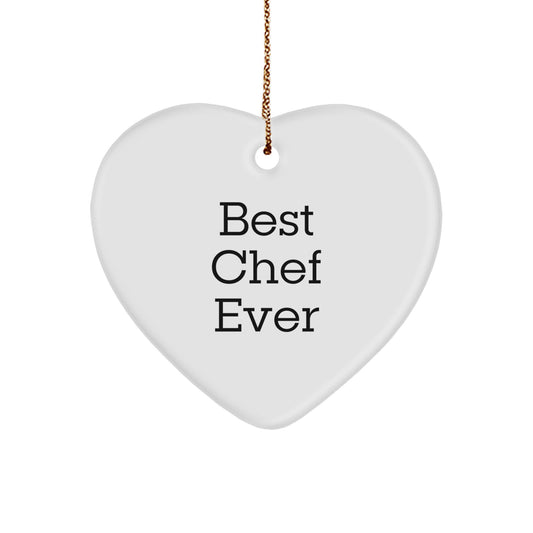 Chef Gifts from Best Chef Ever: Funny Heart Ornament for Christmas - Image 1