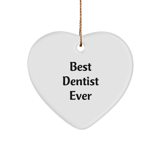 Funny Dentist Gifts for Men, Best Dentist Ever Heart Ornament, Christmas Unique Gifts from Friends - Image 1