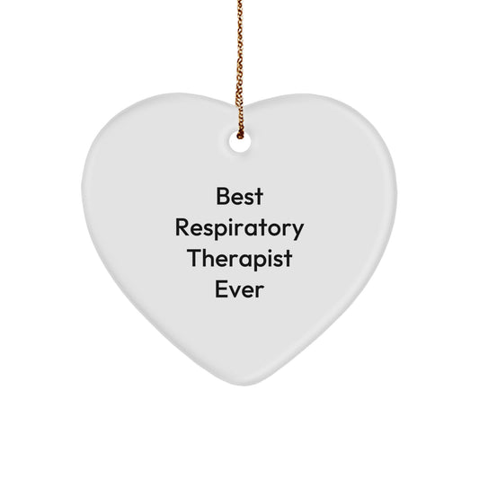 Funny Best Respiratory Therapist Ever Gifts from Men to Gifts for Respiratory Therapist Heart Ornament for Christmas - Image 1