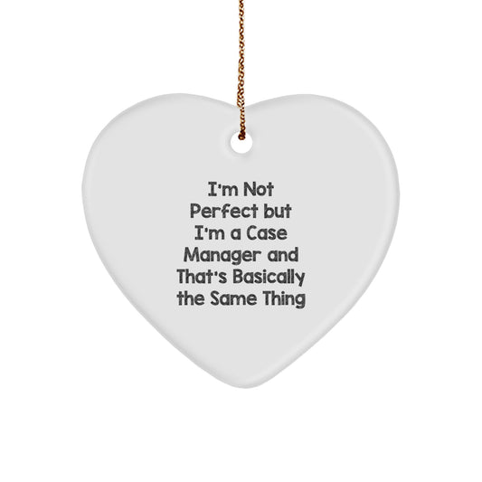 Funny Case Manager Gifts from Friends - I'm Not Perfect Heart Ornament for Christmas - Image 1