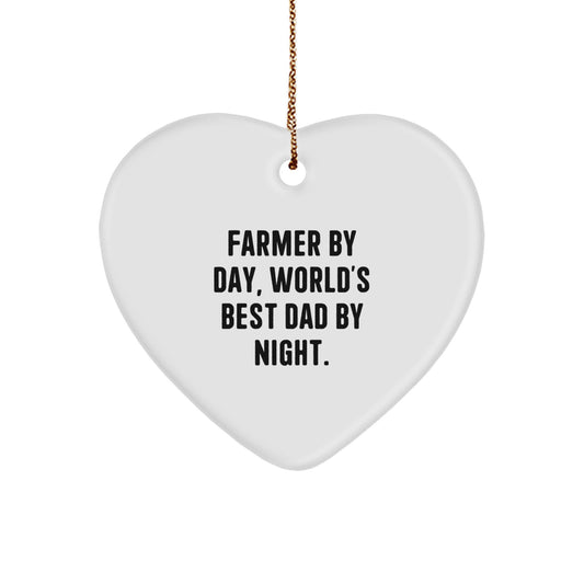 Farmer Gifts by Day, Heart Ornament by Night, Funny Christmas Decor - Image 1
