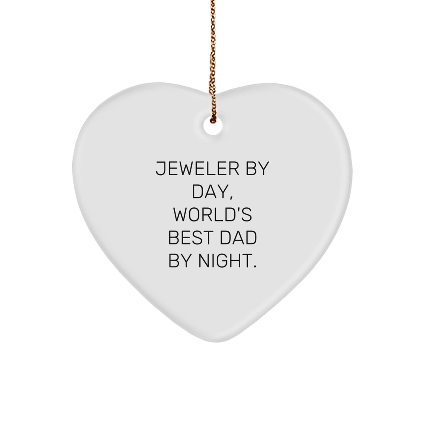 Jeweler Gifts from Men to World's Best Dad, Heart Ornament for Christmas - Image 1