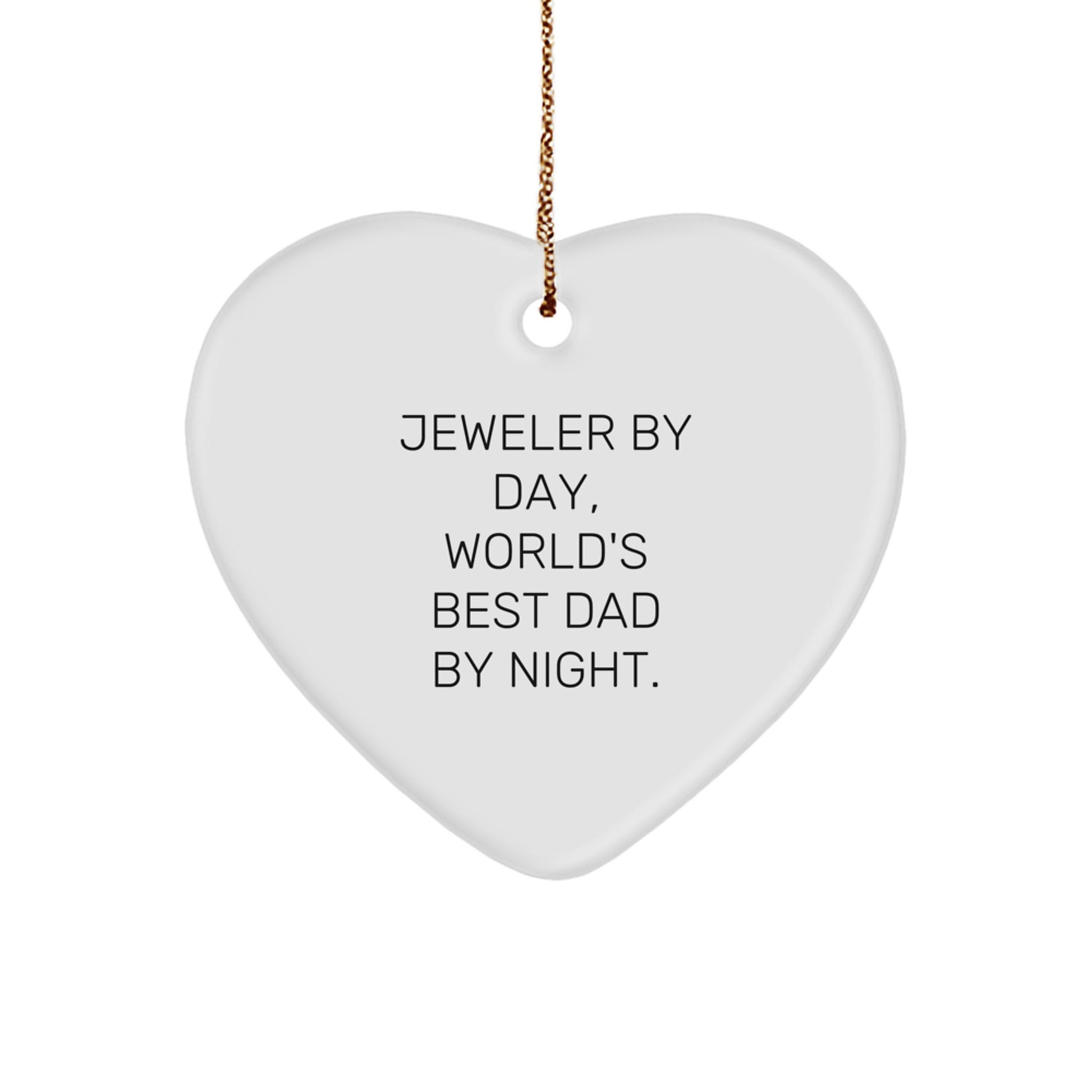 Jeweler Gifts from Men to World's Best Dad, Heart Ornament for Christmas - Image 1