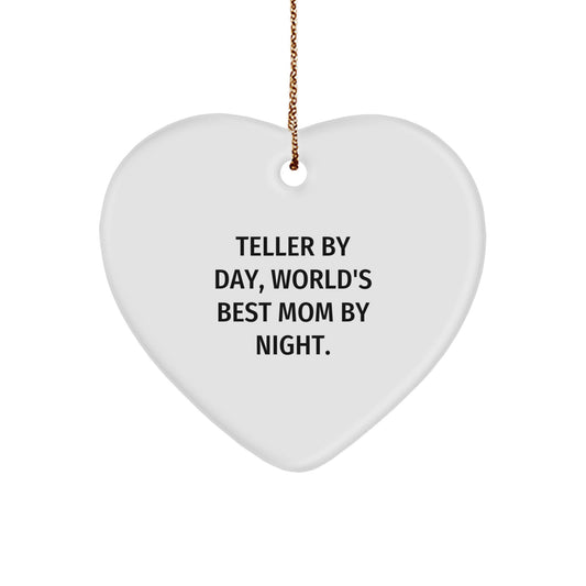 Teller Gifts from Friends, Family, and Coworkers - Heart Ornament with Funny Quote - Perfect Christmas Unique Gifts - Image 1