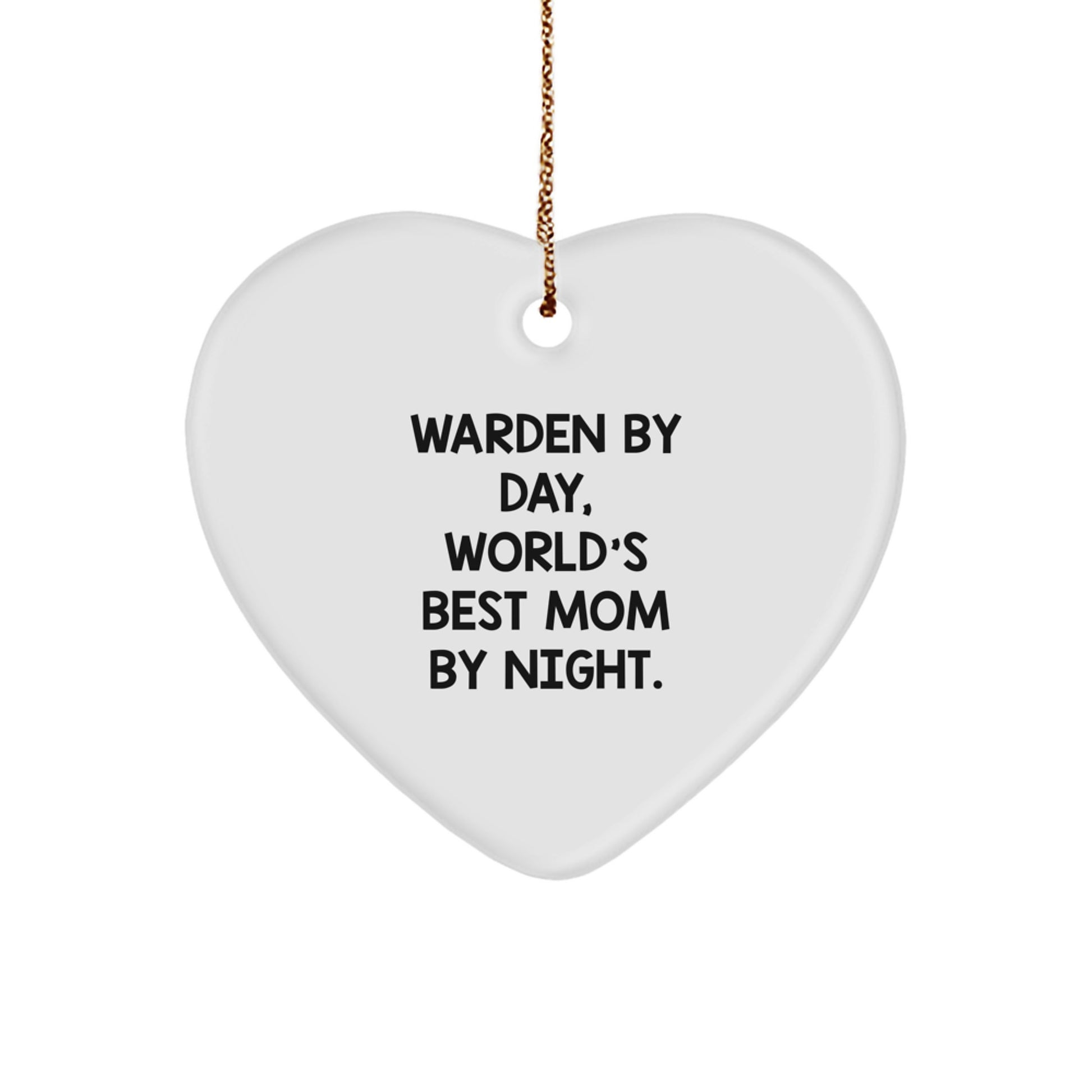 Warden Gifts, Funny Heart Ornament, Christmas Unique Gifts from Warden to Warden, Men, Women, Friends, Coworkers, Family - Image 1
