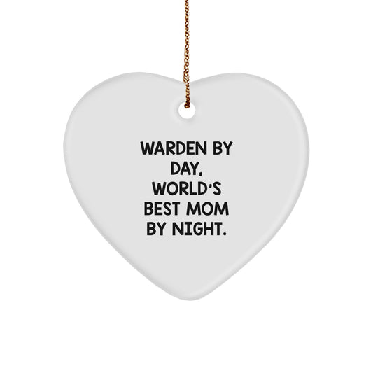 Warden Gifts, Funny Heart Ornament, Christmas Unique Gifts from Warden to Warden, Men, Women, Friends, Coworkers, Family - Image 1
