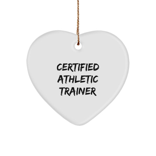 Funny Certified Athletic Trainer Heart Ornament Gifts from Friends for Christmas - Image 1