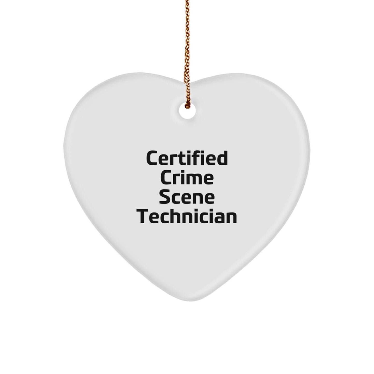 Certified Crime Scene Technician Gifts from Friends for Christmas - Funny Heart Ornament with 'May the Evidence Speak for Itself' Quote - Image 1