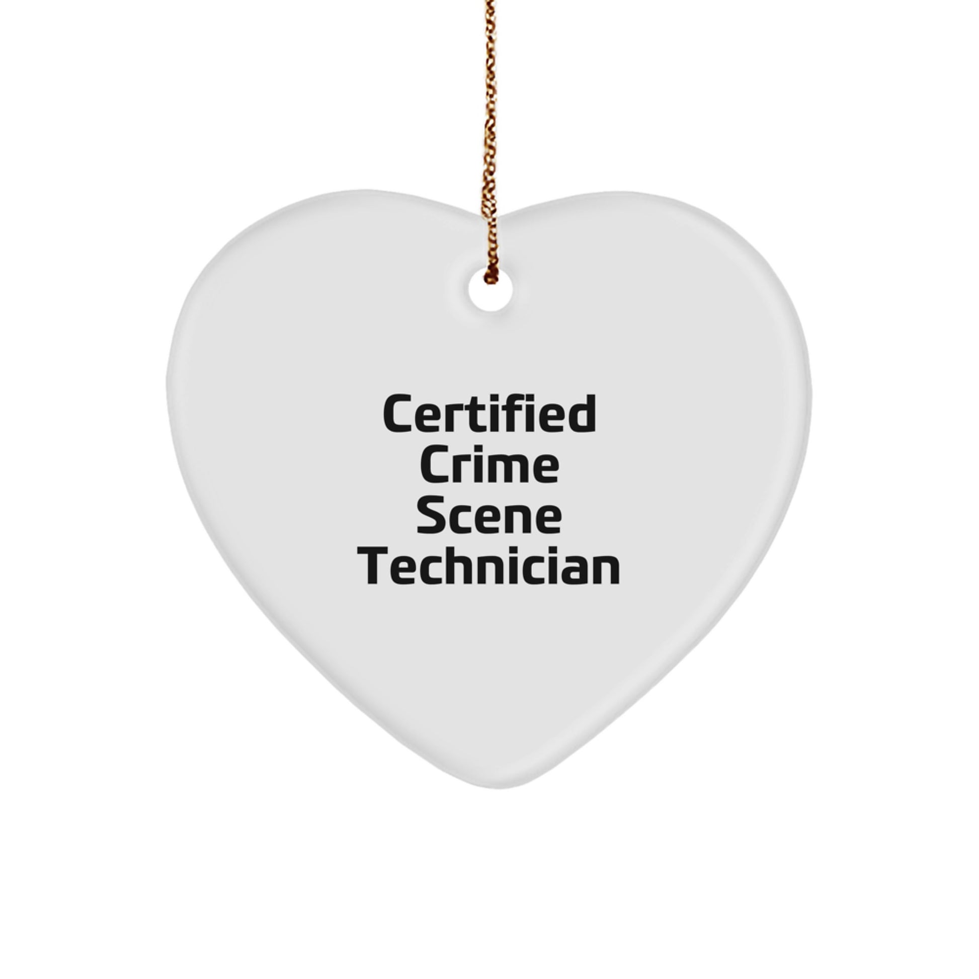 Certified Crime Scene Technician Gifts from Friends for Christmas - Funny Heart Ornament with 'May the Evidence Speak for Itself' Quote - Image 1