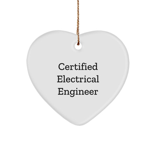 Electrical Engineer Gifts from Friends, Funny Quote Heart Ornament for Christmas - Image 1