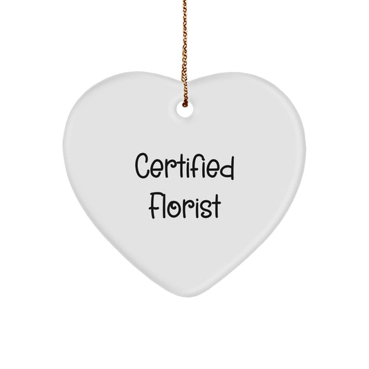 Funny Florist Gifts - 'You're a-maize-ing!' Heart Ornament, White, for Florist Lovers, Christmas Decoration, Gifts from Friends, Family, or Coworkers for Women or Men - Image 1