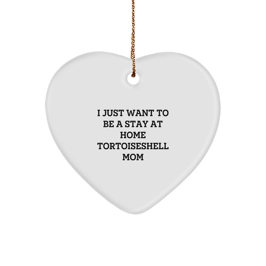 Tortoiseshell Cat Gifts, Funny Quote Heart Ornament, Gifts from Family for Tortoiseshell Cat Mom, Christmas Unique Gifts - Image 1