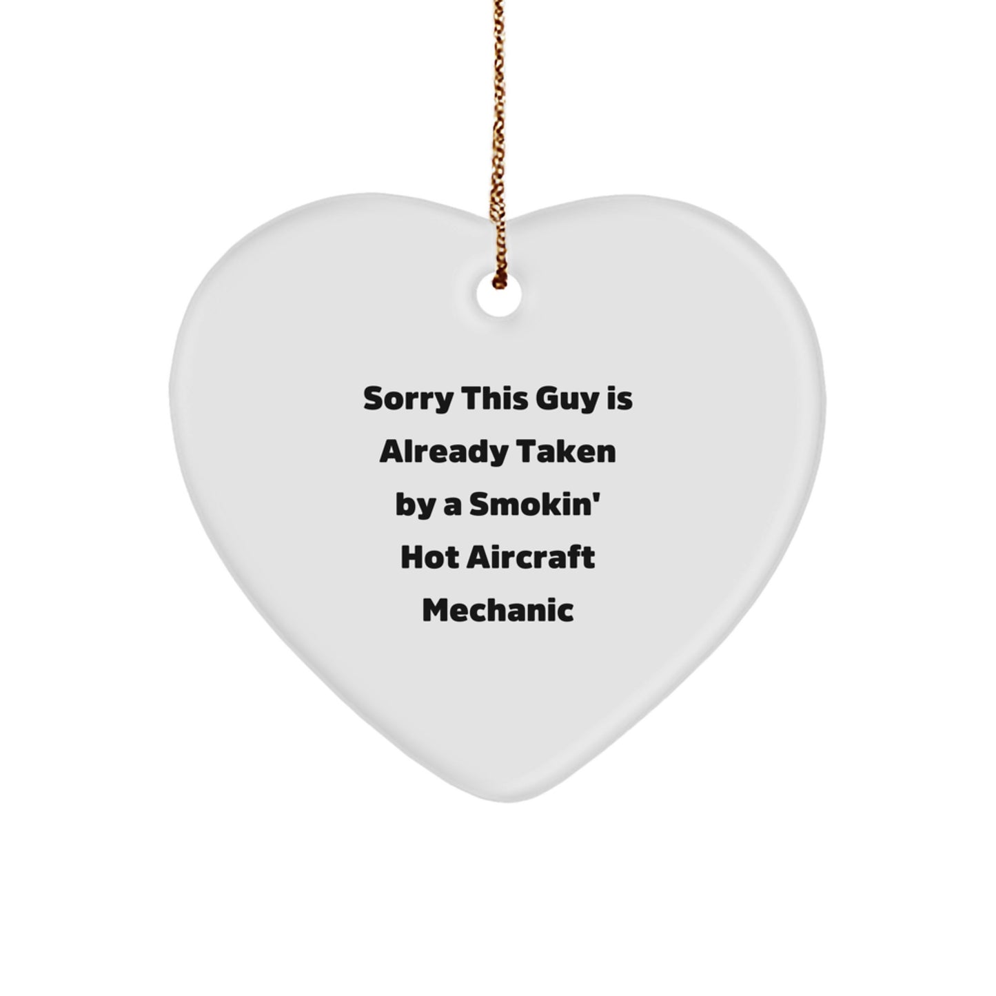 Aircraft Mechanic Gifts from Friends, Funny Heart Ornament for Christmas - Image 1