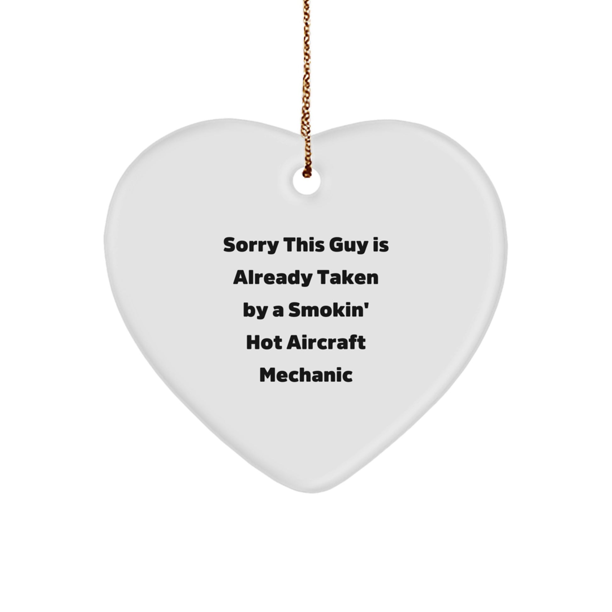 Aircraft Mechanic Gifts from Friends, Funny Heart Ornament for Christmas - Image 1