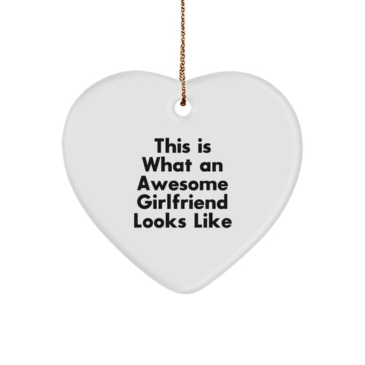 Funny Sweetheart Heart Ornament, This Is What An Awesome Sweetheart Looks Like, Gifts from Men to Sweetheart, Christmas Unique Presents - Image 1