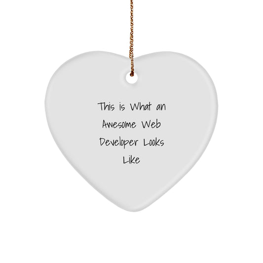 Web Developer Gifts, Funny Heart Ornament, Quotes for Christmas - Gifts from Coworkers, Friends, Family - Image 1